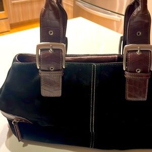 Excellent black suede leather Tiganello Purse